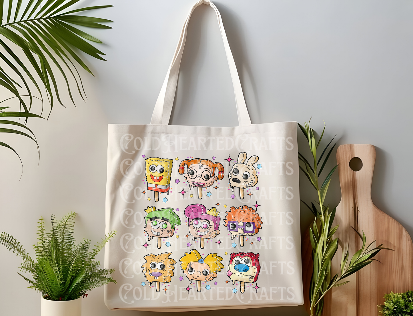 90's Cartoon Popsicle Canvas Tote