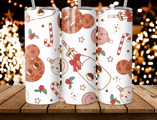 Retro Milk And Cookies Christmas Tumbler