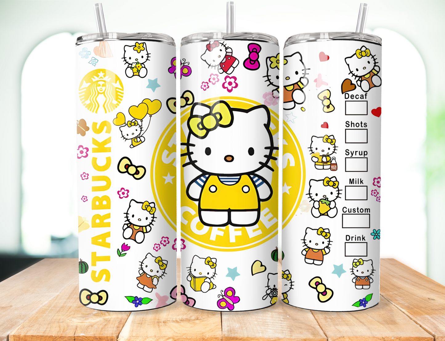 Kawaii Kitty Yellow Tumbler