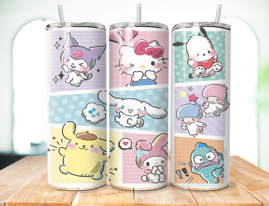 Kawaii Pastel Characters Tumbler