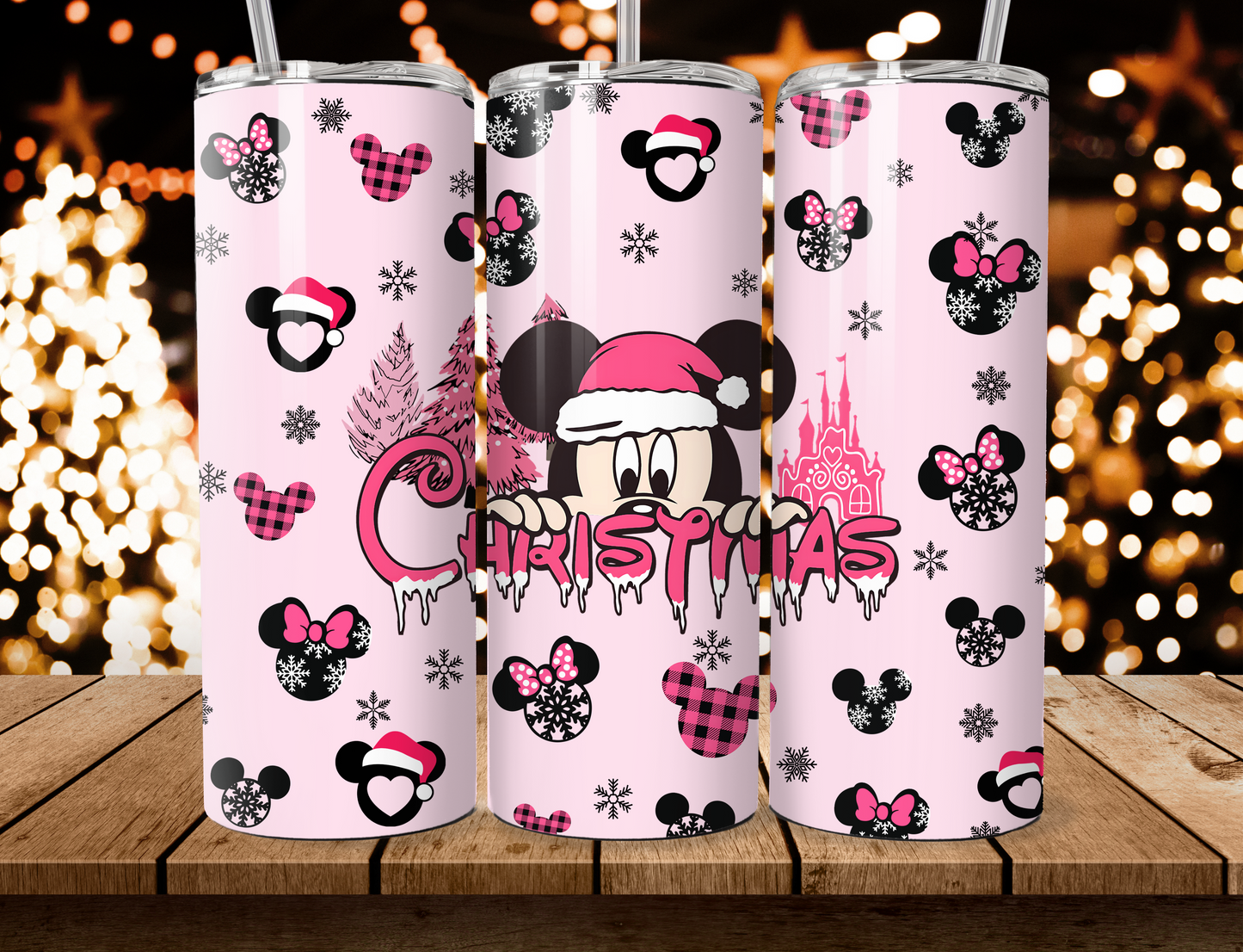 Pink Mouse Christmas Tumbler