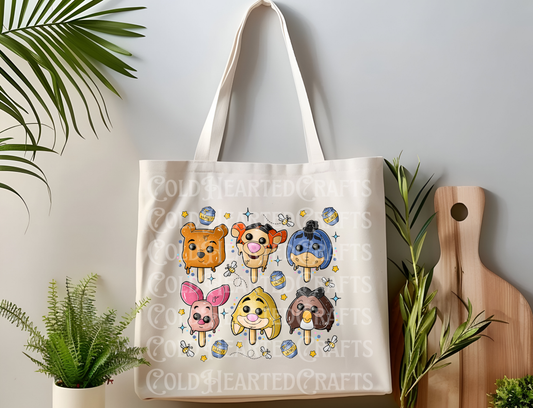 Bear Popsicle Canvas Tote