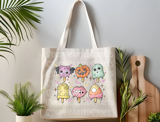 Trick or Treat Popsicle Canvas Tote