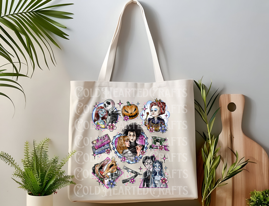 Spooky Movie Canvas Tote