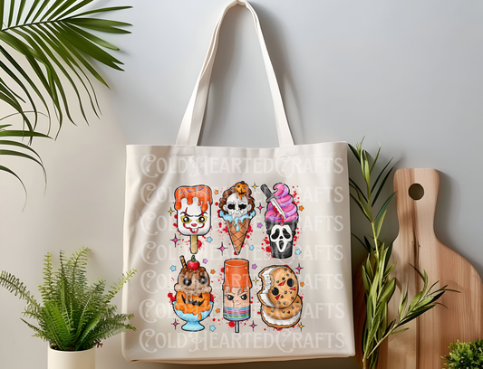 Horror Ice Cream Canvas Tote