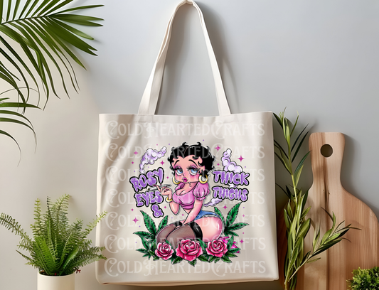 Rosy Eyes Canvas Tote