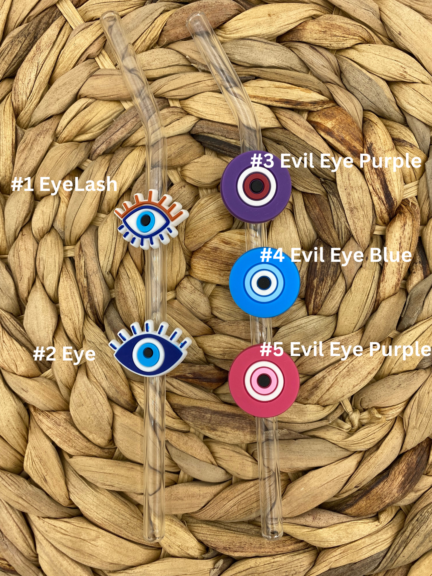 Evil Eye Straw Charms