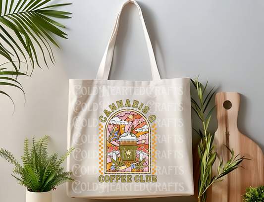 Cannabis Coffee Canvas Tote