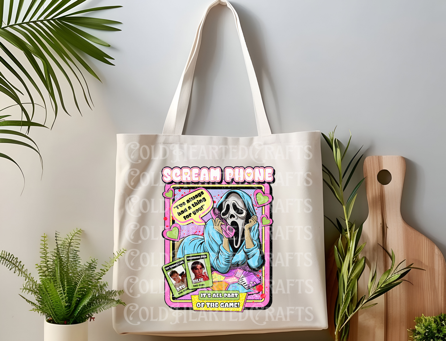 Scream Phone Canvas Tote