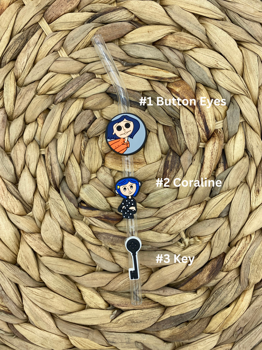 Coraline Straw Charms