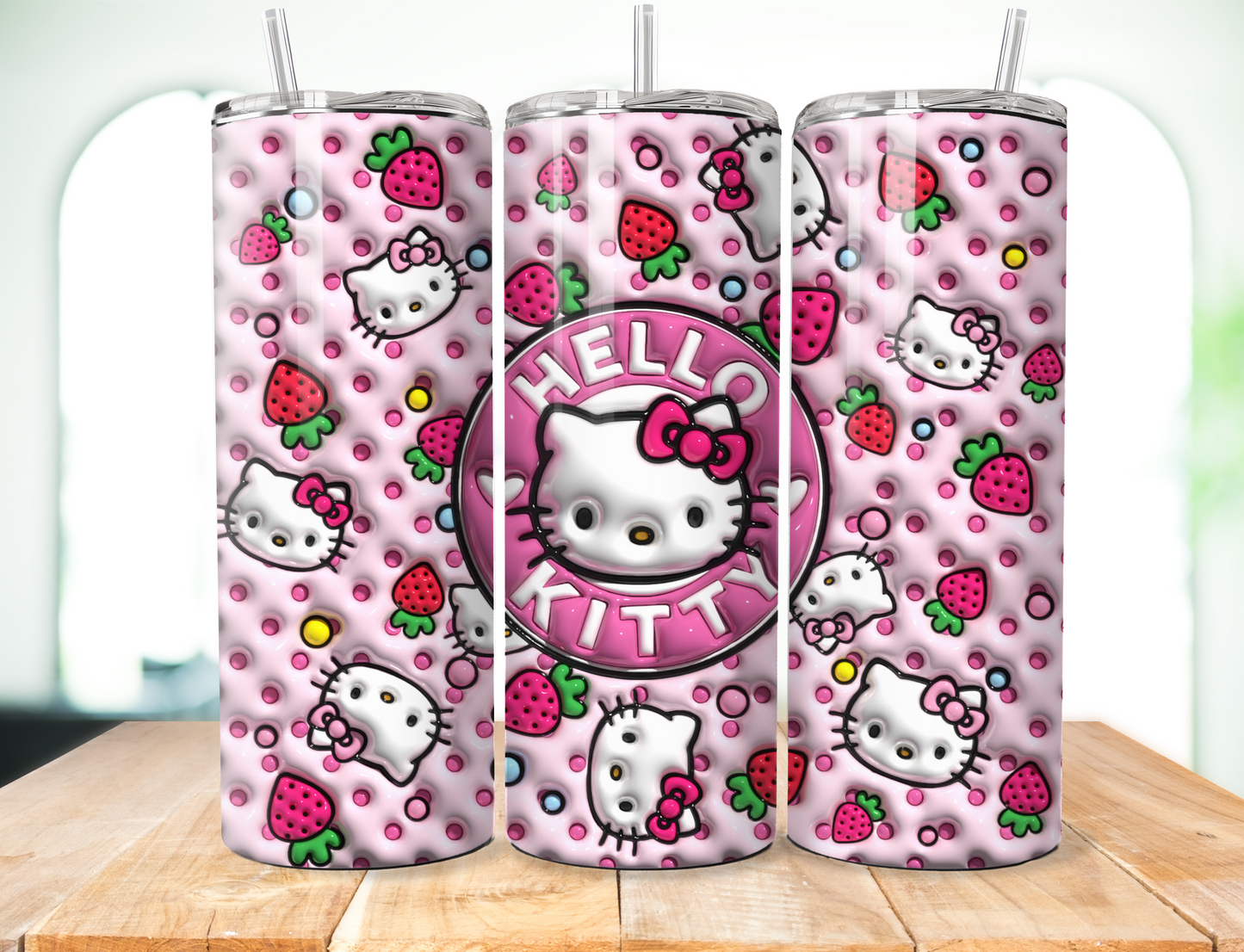 Kawaii Kitty Strawberry Tumbler