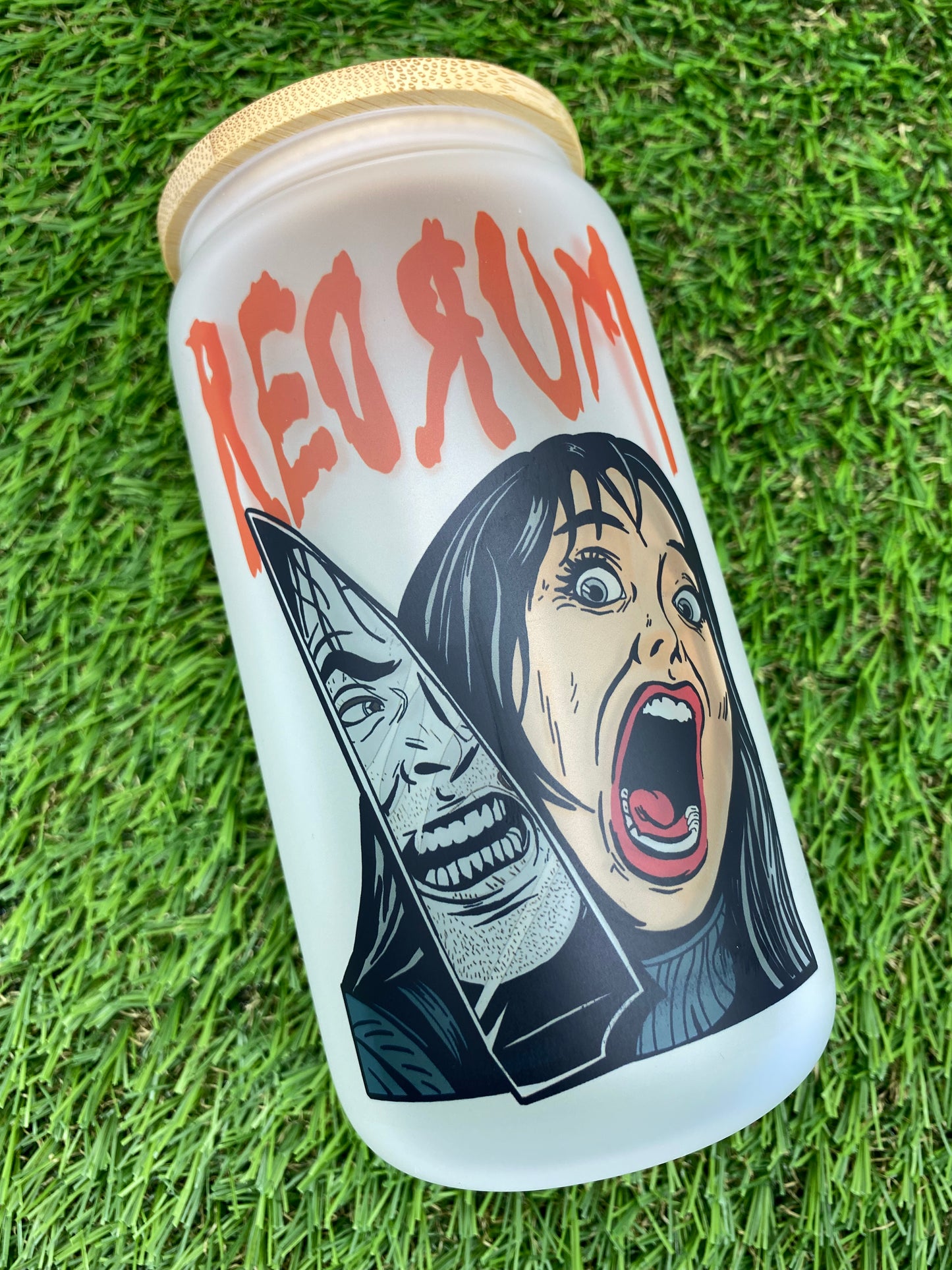 Redrum Frosted Glass Can