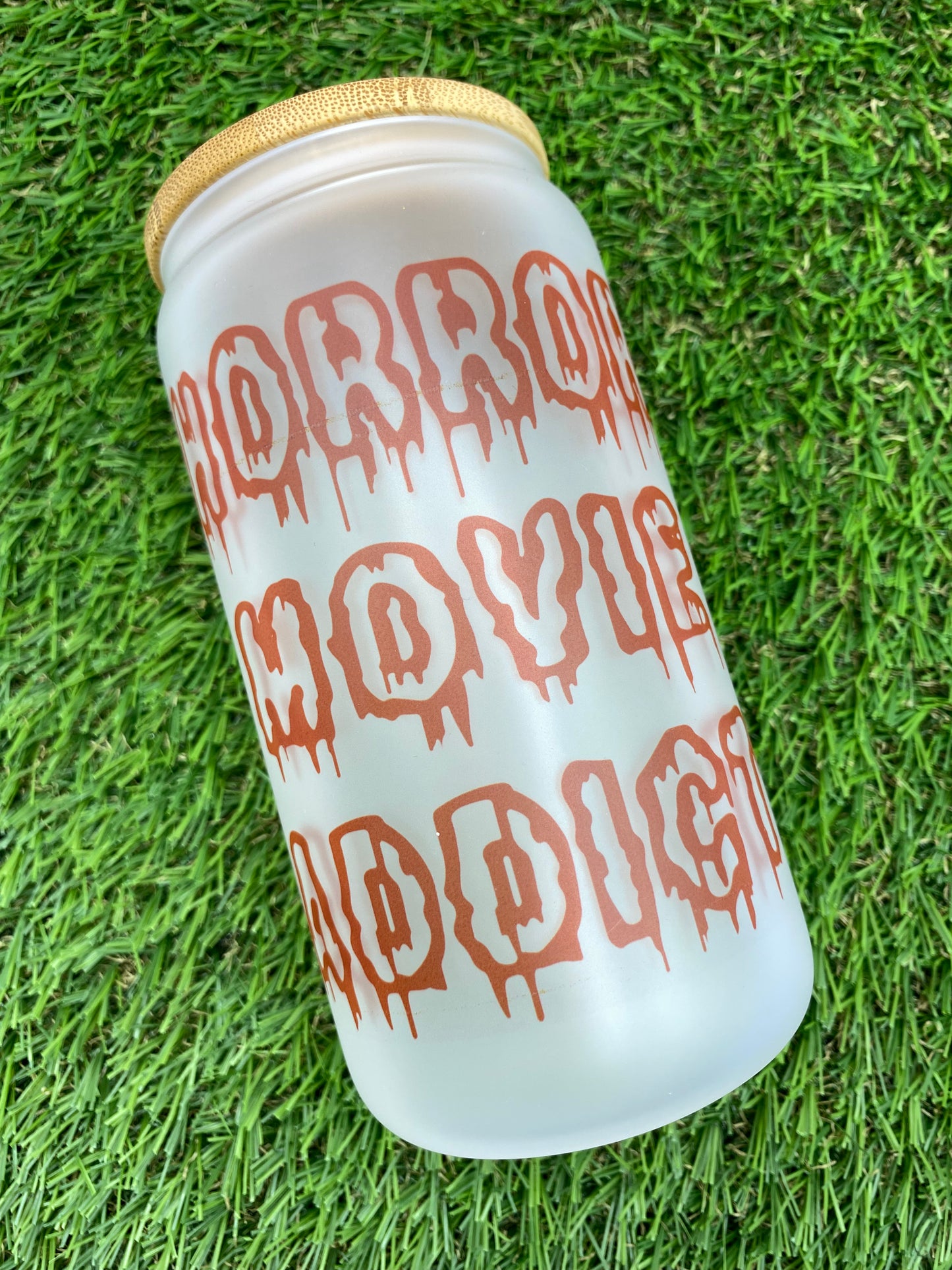 Horror Movie Addict Glass Can