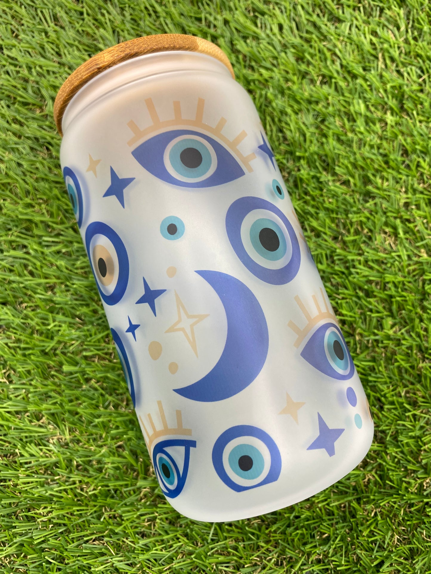 Evil Eye (Blue) Glass Can